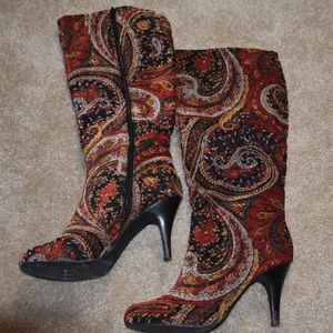 Diba suede paisley heel